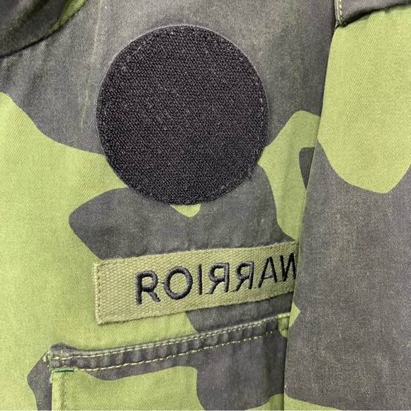 Warriors Camo Military Utility Jacket Green Black Hooded Dara Trooper L Oversize - Picture 9 of 16